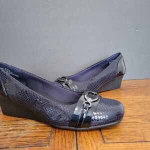 Kim Rogers Shoes Women’s Size 9.5 Maila Wedges Navy Blue Casual Dress Career